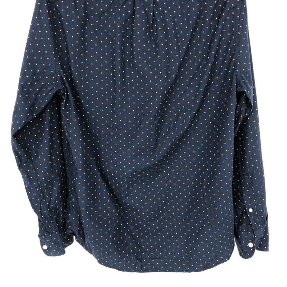J.CREW Mens Slim Button Down Shirt Small Navy Blue Polka Dots Poplin BJ744 NWT - Picture 9 of 12